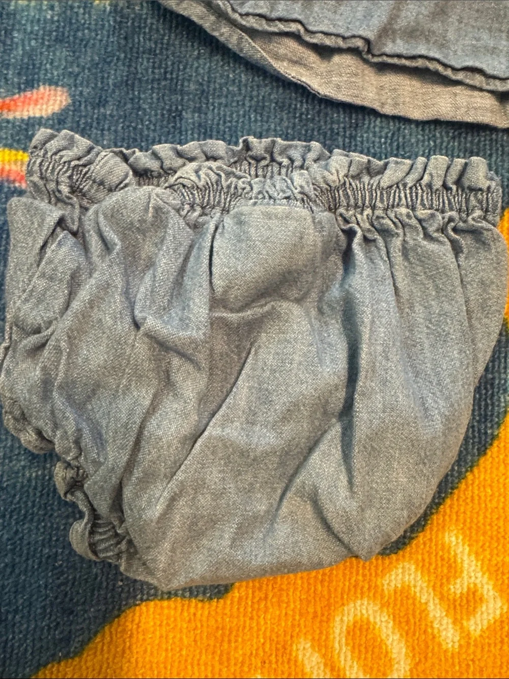 Old Navy Pink and Blue Ruffle Dress & Bloomers Set
